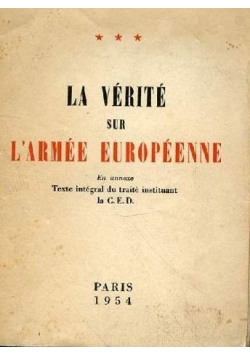 La Verite sur L'armee europeenne