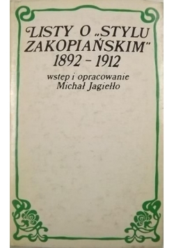 Listy o stylu zakopiańskim 1892 1912