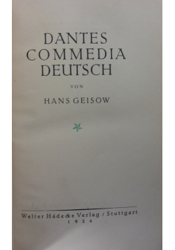Dantes Commedia Deutsch, 1924r.
