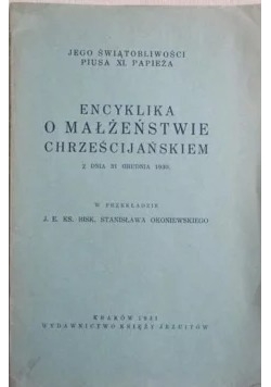 Encyklopedia o małżeństwie Chrześcijańskiem 1931 r.
