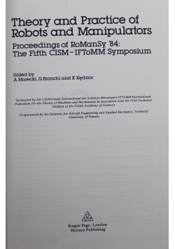 Theory and Practice of Robots and Manipulators