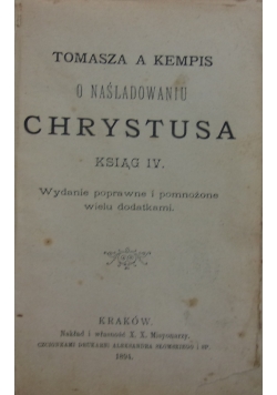 O naśladowaniu Chrystusa, 1894r.