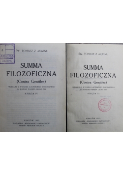 Summa Filozoficzna Księga III i IV 1935 r.