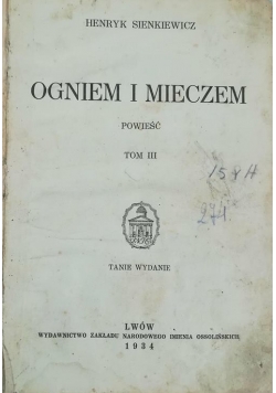 Ogniem i mieczem, tom III i IV, 1934 r.
