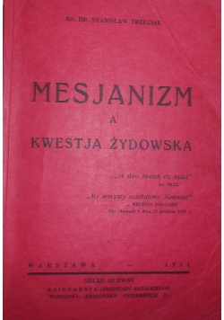Mesjanizm a kwestja Żydowska, 1934 r.