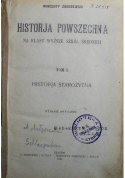 Historja Powszechna Tom I 1923 r.
