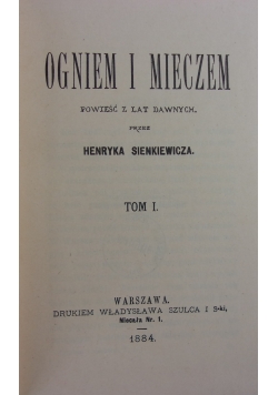 Ogniem i Mieczem ,reprint 1884r.
