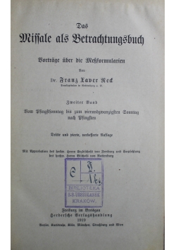 Das Missale als Betrachtungsbuch 1919 r.