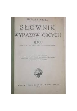 Słownik wyrazów obcych, 1929r.