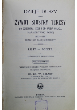 Dzieje Duszy czyli Żywot Siostry Teresy 1912 r.