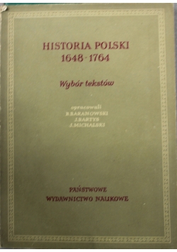 Historia Polski 1648 1764 Wybór tekstów