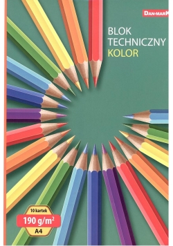 Blok techniczny A4/10K kolor 190g (5szt)