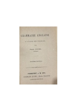 Grammaire Anglaise, 1891 r.
