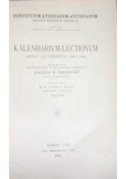 Kalendarium Lectionvm, 1947 r.