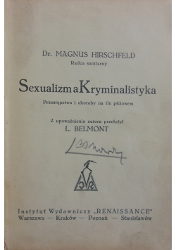 Sexualizm a kryminalistyka, 1923 r.