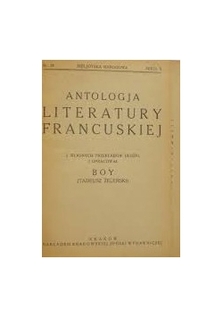 Antologja literaturz francuskiej, 1922r.