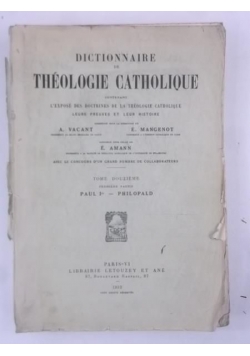 Dictionnaire de Theologie Catholique, Tom XII, 1933 r,