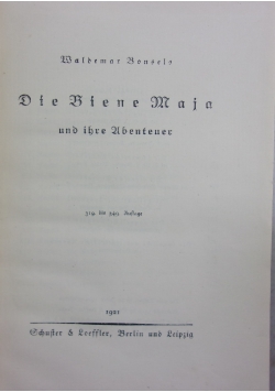 Die Biene Maja und ihre Ubenteur, 1912 r.