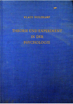 Theorie und experiment in der psychologie