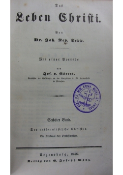 Das Leben Christi, 16 Band, 1846 r.