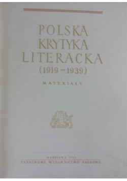 Polska krytyka literacka (1919-1939)
