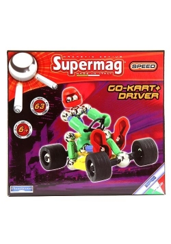 Klocki magnetyczne. Supermag - Gokart z kierowcą