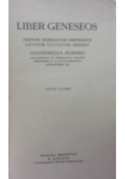 Liber Geneseos, 1913 r.
