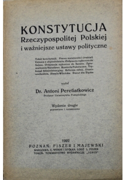 Konstytucja Rzeczypospolitej Polskiej i ważniejsze ustawy polityczne 1922 r.