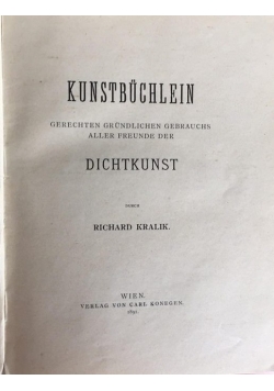 Kunstbuchlein, 1891 r.