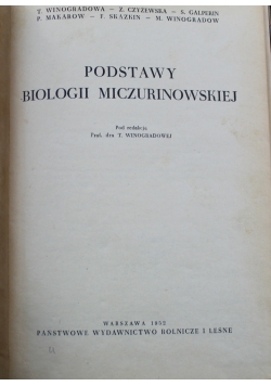 Podstawy biologii Milczurinowskiej