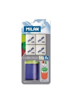 Temperówka+4 gumki School blister MILAN