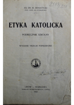 Etyka katolicka 1922 r.