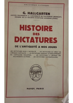 Histoire des Dictatures