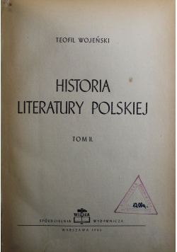 Historia literatury polskiej Tom II 1946 r.
