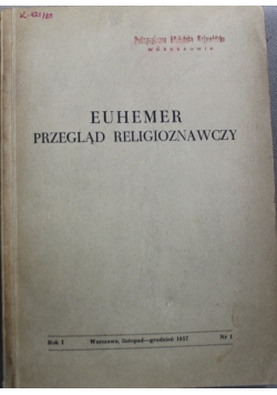 Euhemer przegląd religioznawczy rok 1
