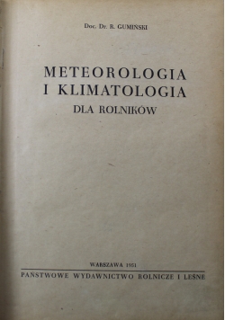Meteorologia i klimatologia dla rolników