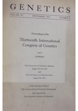 Thirteenth International Congress of Genetics