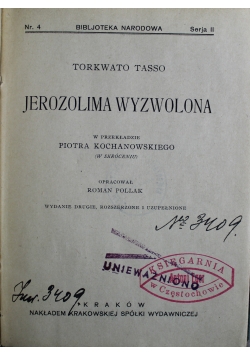 Jerozolima Wyzwolona 1923 r.