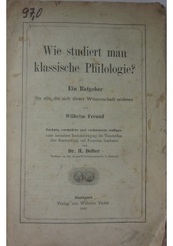Wie studiert man klassische Philologie?, 1903 r.