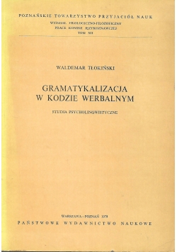 Gramatykalizacja w kodzie werbalnym