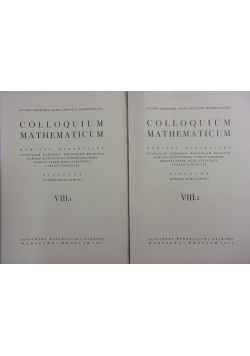 Colloquium Mathematicum, t. VIII, zestaw 2 książek