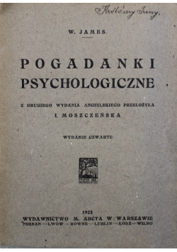 Pogadanki psychologiczne 1922 r.