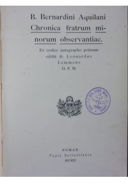 Chronica fratrum minorum observantiae, 1902r.