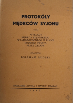 Protokóły mędrców Syjonu 1943 r.
