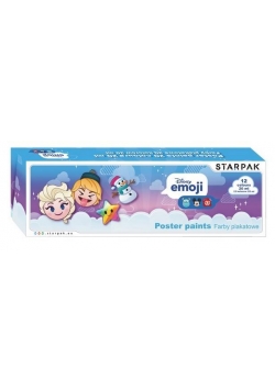 Farby plakatowe 12kol/20ml Emoji Frozen