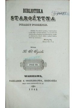 Biblioteka Starożytna pisarzy polskich, tom II,  1843 r.