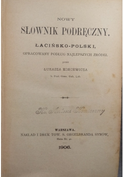 Nowy słownik podręczny łacińsko polski