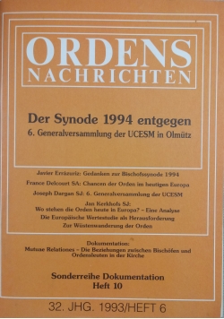 Der Synode 1994 entgegen