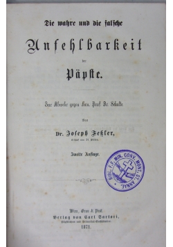 Unfehlbarkeit, 1871 r.