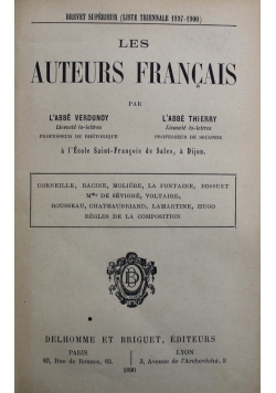 Les Auteurs Francais 1896 r.